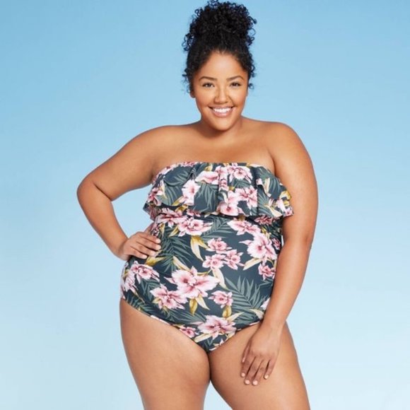 Kona Sol Other - Kona Sol Bandeau Flounce One Piece Swimsuit- 26W